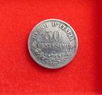 Italië - 50 cent 1863, Italië, Zilver, Ophalen of Verzenden, Losse munt