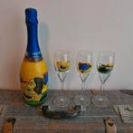Champagnefles +3 kristallen glazen corneille, Antiek en Kunst, Antiek | Glas en Kristal, Ophalen of Verzenden
