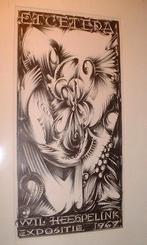 Wil Heespelink, pentekening, posterontwerp 1967, Antiek en Kunst, Kunst | Tekeningen en Foto's, Ophalen of Verzenden