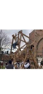 middeleeuwse’ houten kermisattracties zweefmolen, reuzenrad,, Hobby en Vrije tijd, Ophalen of Verzenden