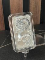 PERTH MINT 2019 Rectangle Dragon baar 1 OZ, Postzegels en Munten, Edelmetalen en Baren, Ophalen of Verzenden, Zilver