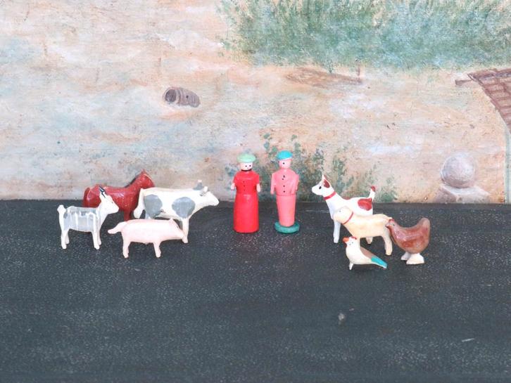 Antiek speelgoed Ertsgebergte "Boerderijdieren" R, Antiek en Kunst, Antiek | Servies los, Ophalen of Verzenden