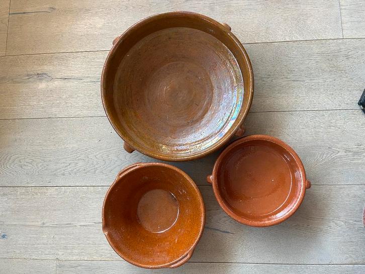 3x Terracotta Schaal - Greselle Stijl franse schalen, Antiek en Kunst, Antiek | Schalen, Ophalen of Verzenden