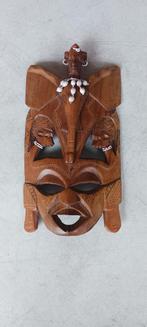 AFRIKAANS MUUR MASKER TRIBAL KENYAN WALL PLAQUE 32 CM HOOG, Antiek en Kunst, Ophalen of Verzenden