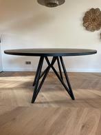Ronde Eiken Eettafel - 140cm, Vlinderpoot, Ophalen, Gebruikt, Vier personen, 100 tot 150 cm