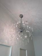 Grote kroonluchter met kristallen, Huis en Inrichting, Lampen | Kroonluchters, Ophalen, Zo goed als nieuw, Metaal