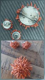 Zeldzaam oud zilveren bloedkoraal set broche en oorbellen, Sieraden, Tassen en Uiterlijk, Antieke sieraden, Ophalen of Verzenden