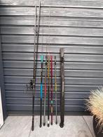 Set 6 vishengels telescopisch & met molen direct vissen!, Watersport en Boten, Ophalen, Zo goed als nieuw, Complete set