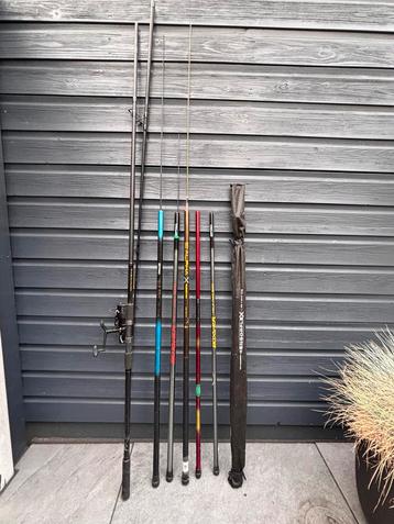 Set 6 vishengels telescopisch & met molen direct vissen! beschikbaar voor biedingen