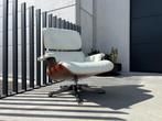 Vitra Eames lounge chair, wit, palissander, Verzenden, Zo goed als nieuw, Metaal, Design