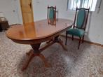 Antieke houten tafel, uitschuifbaar met 6 stoelen, Antiek en Kunst, Antiek | Meubels | Tafels, Ophalen
