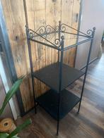 Barok Zwart Metalen Kastje met Glasplaat, Ophalen, Gebruikt