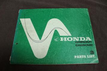 Honda CR250 M1 M2 Elsinore 1976 motorcycle parts list CR 250 beschikbaar voor biedingen