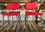 set stoelen 1235 Gispen zwart frame rode stof nieuw staat, Ophalen, -, -, Vintage