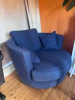 fautuille - ronde grote draaistoel - Blauw - MADE, Huis en Inrichting, Fauteuils, Ophalen, Gebruikt, 100 tot 125 cm, Modern - landelijk