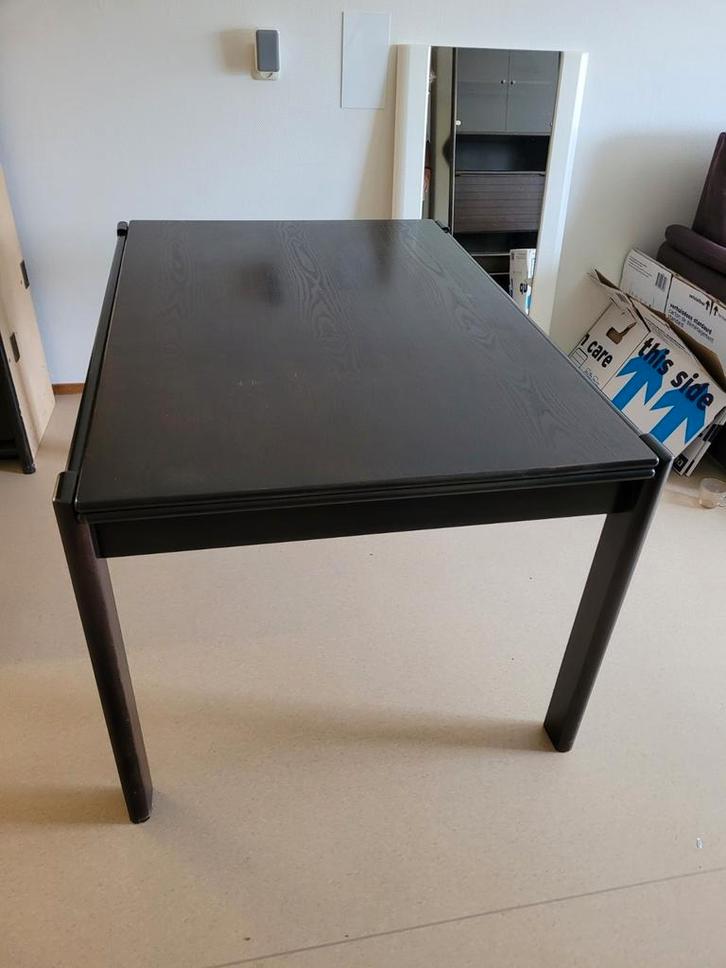 Eetkamertafel hout donkerbruin uitschuifbaar, Huis en Inrichting, Tafels | Eettafels, Gebruikt, 50 tot 100 cm, 200 cm of meer