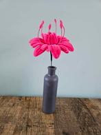Fel roze chenille bloem handgemaakt, Ophalen of Verzenden, Nieuw, Binnen