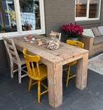 GRATIS Eettafel steigerhout plus 4 stoelen, Tuin en Terras, Tuinsets en Loungesets, Ophalen, Gebruikt, Steigerhout, Eettafel