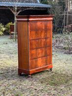 Antieke mahonie ladekast semainier met secretaire – 19e eeuw, Ophalen