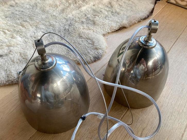 Design lampen Edward van Vliet 2 stuks chroom, Huis en Inrichting, Lampen | Tafellampen, Gebruikt, Minder dan 50 cm, Metaal, Ophalen