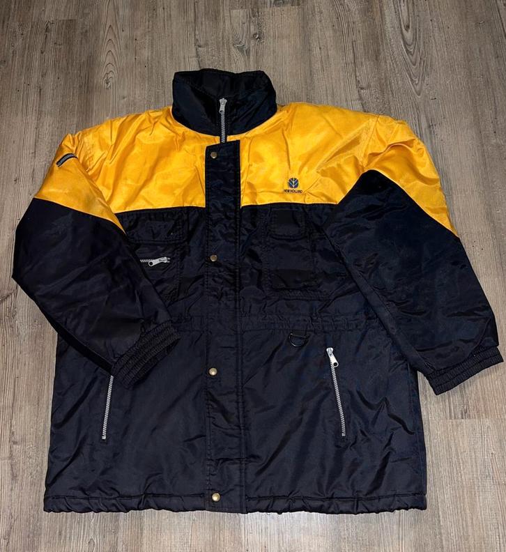 New Holland Jas - Geel/Zwart, Caravans en Kamperen, Regenkleding, Zo goed als nieuw, Regenjas, Heren, Ophalen of Verzenden
