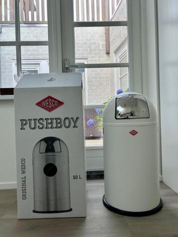 Wesco Pushboy Pushboy 50L prullenbak Mat Wit beschikbaar voor biedingen