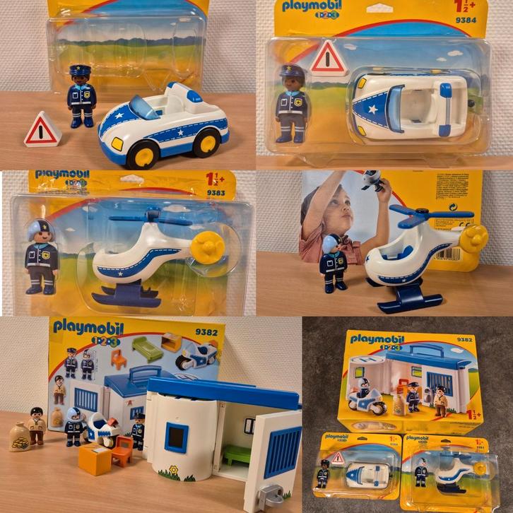 Playmobil 123 junior politie bureau auto helikopter Nieuwsta, Kinderen en Baby's, Speelgoed | Playmobil, Zo goed als nieuw, Ophalen of Verzenden