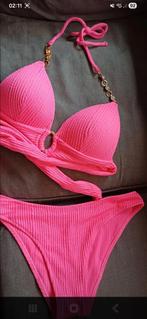 Nieuwe roze push up halterbikini met strass steentjes, maat, Kleding | Dames, Badmode en Zwemkleding, Ophalen of Verzenden, Nieuw