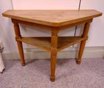 Houten driehoekige tafel, sidetable of haltafel, Huis en Inrichting, Tafels | Sidetables, Ophalen, 100 tot 150 cm, Eikenhout, Zo goed als nieuw