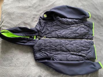 WE Fashion donkerblauwe softshell jas met felgroene details beschikbaar voor biedingen