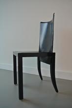 Poltronova Italiaanse design stoelen zadelleer jaren 1980's, Huis en Inrichting, Ophalen, Gebruikt, Twee, Zwart