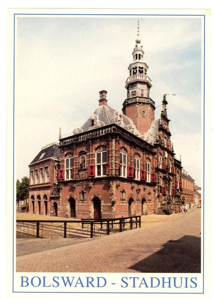 BOLSWARD Stadhuis, Verzamelen, Ansichtkaarten | Nederland, Gelopen, Friesland, 1980 tot heden, Verzenden