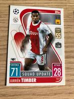 Topps Match Attax CL Jurriën Timber ROOKIE, Ophalen of Verzenden, Zo goed als nieuw, Ajax, Spelerskaart