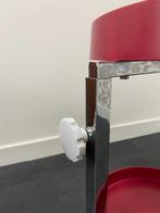 Vintage serveerwagen/bijzettafel rood kunststof, Gebruikt, Ophalen, 45 tot 60 cm, Minder dan 55 cm