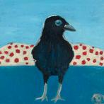 Vogel kraai Rocky abstract, Antiek en Kunst, Ophalen of Verzenden