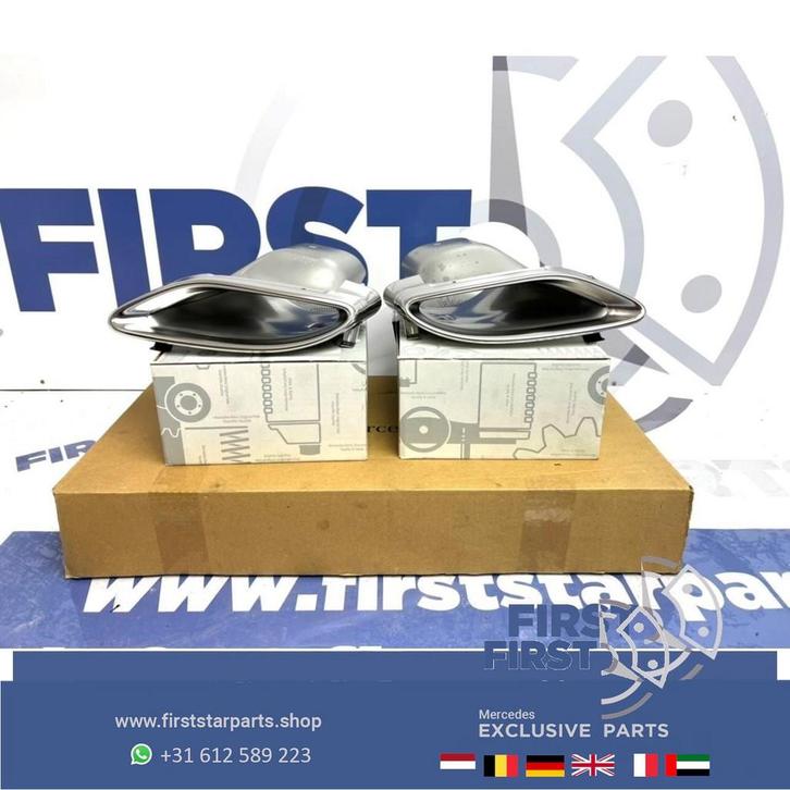 W205 C205 AMG LINE UITLAAT SIERSTUKKEN L/R Mercedes C Klasse, Auto-onderdelen, Uitlaatsystemen, Mercedes-Benz, Gebruikt, Ophalen of Verzenden