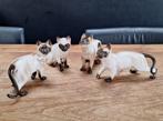lot 4st vintage Siamees siamese poezen katten beeldjes beeld, Ophalen of Verzenden, Zo goed als nieuw, Dier