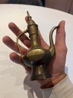 Vintage koperen koffiepot met messing steel – handgeslagen, Ophalen of Verzenden