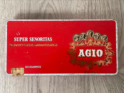 Leeg sigaren blik - Agio 50 stuks Super Senoritas, Verzamelen, Rookartikelen, Aanstekers en Luciferdoosjes, Zo goed als nieuw