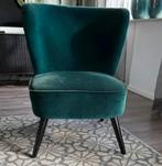 Maisons du Monde stoel velvet petrol blauw/groen, Ophalen, Gebruikt, Klassiek, 75 tot 100 cm