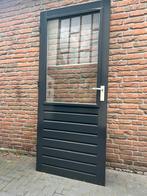 Hardhouten buiten deur met dubbel glas 201,5 x 87 Linksdr., Doe-het-zelf en Verbouw, Deuren en Horren, Ophalen, Gebruikt, 80 tot 100 cm