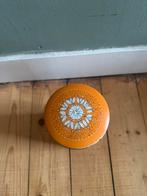 Retro bewaarblik oranje, Verzamelen, Blikken, Ophalen of Verzenden, Gebruikt, Beschuit