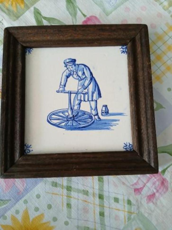 Mooi Ingelijst Tegeltje, Westraven, Wagenmaker,(adv.nr.324, Antiek en Kunst, Antiek | Keramiek en Aardewerk, Ophalen of Verzenden