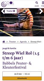 Tickets Babbels peuter en kleuter festival Streep Wiel Rol, Drie personen of meer, November