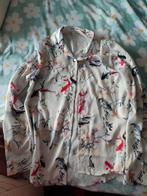 Witte blouse met bloemen en vissen - Just Believe - Maat L, Kleding | Dames, Wit, Maat 42/44 (L), Ophalen of Verzenden, Zo goed als nieuw
