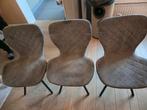 Set van 3 groen/grijze eetkamerstoelen, Drie, Ophalen of Verzenden, Zo goed als nieuw, Metaal