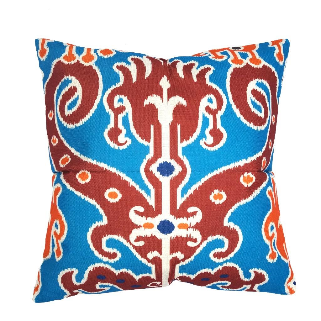 Ikat kussenhoes Rosa linnenlook blauw | 45 x 45 cm, Huis en Inrichting, Woonaccessoires | Kussens, Nieuw, Blauw, Vierkant, Verzenden
