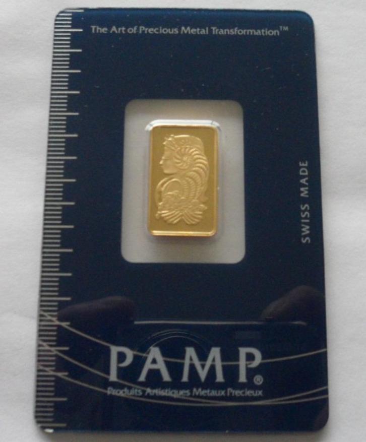 2,5 gram Goudbaartje Pamp Suisse, Postzegels en Munten, Edelmetalen en Baren, Goud, Verzenden