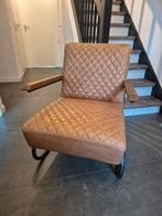 Cognac leren industriële stoel., Huis en Inrichting, Stoelen, Ophalen, Bruin, Industriële, Eén