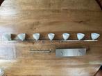 Verstelbare hanglamp met 7 kapjes, Ophalen, Zo goed als nieuw, Glas, 50 tot 75 cm